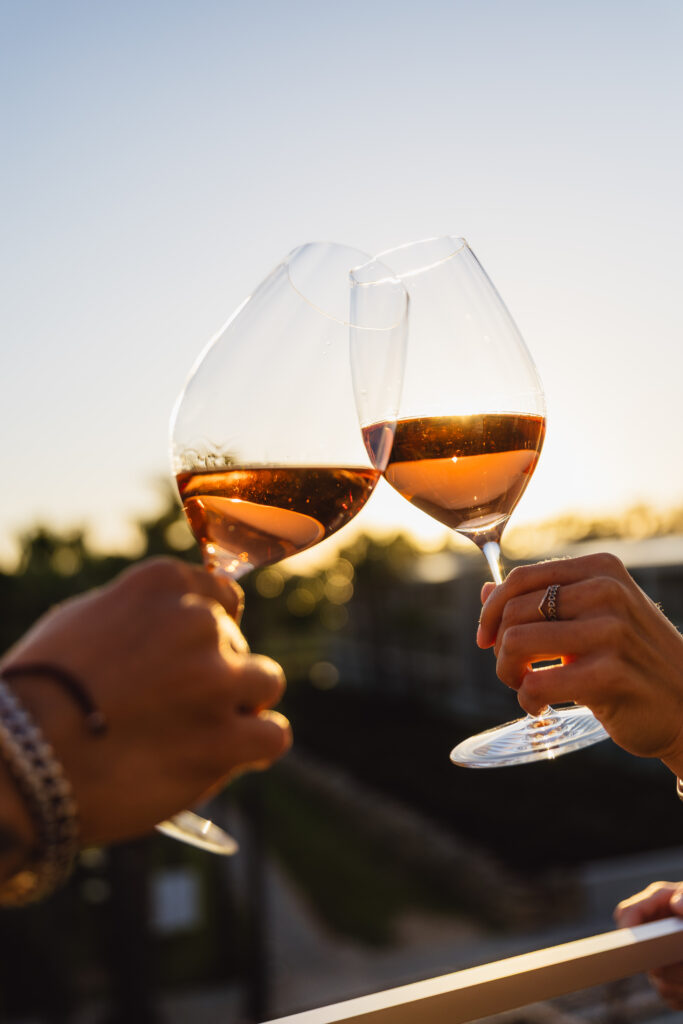 sunset toast at zenite rooftop bar in albufeira